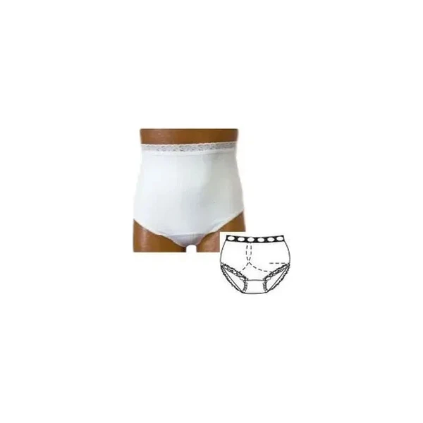 Team Options - 80204Xlr - Ladies' Basic With Built - In Barrier/Support, White, Right - Side Stoma, X - Large 10, Hips 45" - 47" - Each