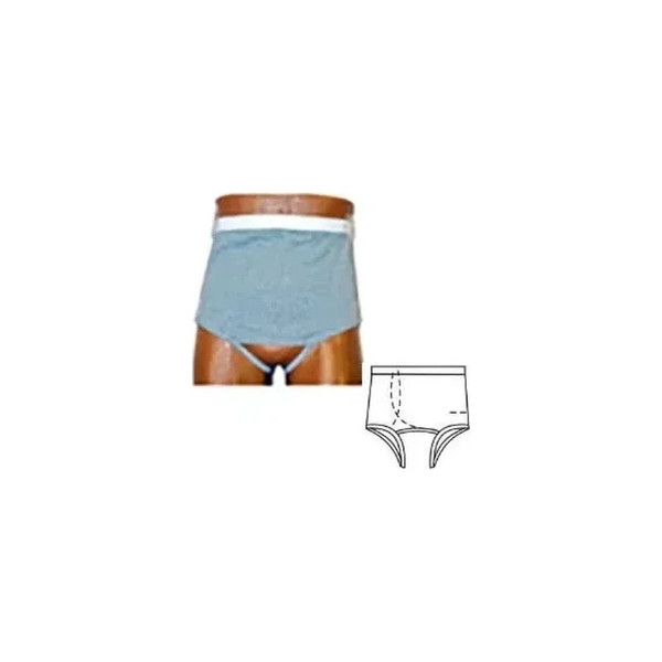 Team Options - 93006Mr - Men'S' Brief With Built - In Barrier/Support,Gray, Right - Side Stoma, Medium Hips 36" - 38" - Each