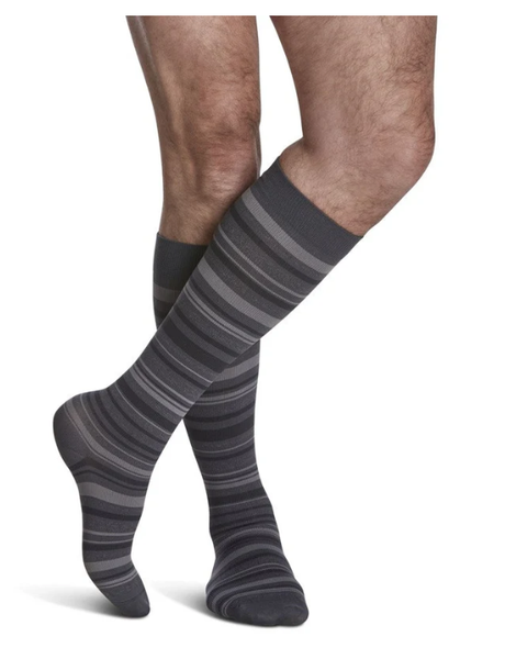 Sigvaris - 832CSSM13 - Microfiber Shades, Mens, Calf, Short, Stripe