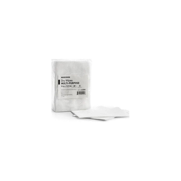 Mckesson - 46085 - Task Wipe Medium Duty White Nonsterile 9 X 12 - 1/2 Inch Disposable - Package/48