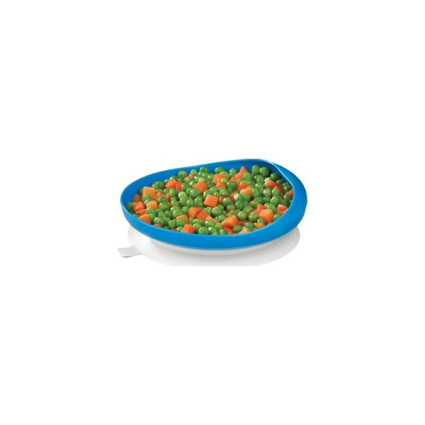 Maddak - 745350012 - Scoop Plate With Suction Cup Base Blue Reusable Plastic 6 - 1/4 Inch Diameter - Each