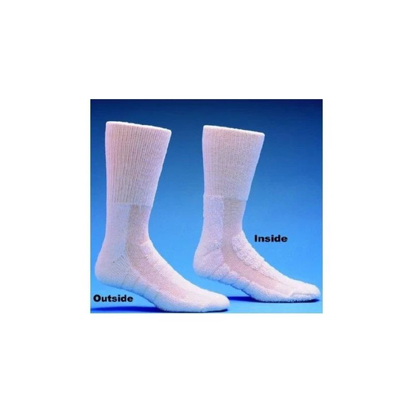 Salk - Healthdri - 3555/D-1Pk - Diabetic Socks Calf High Size 9 - 11 White Closed Toe - Pair