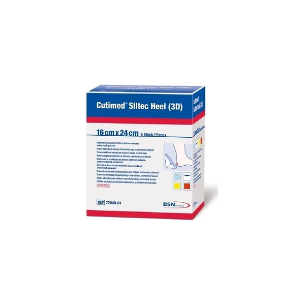 Bsn Medical - Jobst - 7328601 - Cutimed Siltec Silicone Foam Dressing Without Border, Heel 3D, 6.5" X 9.5" - Each
