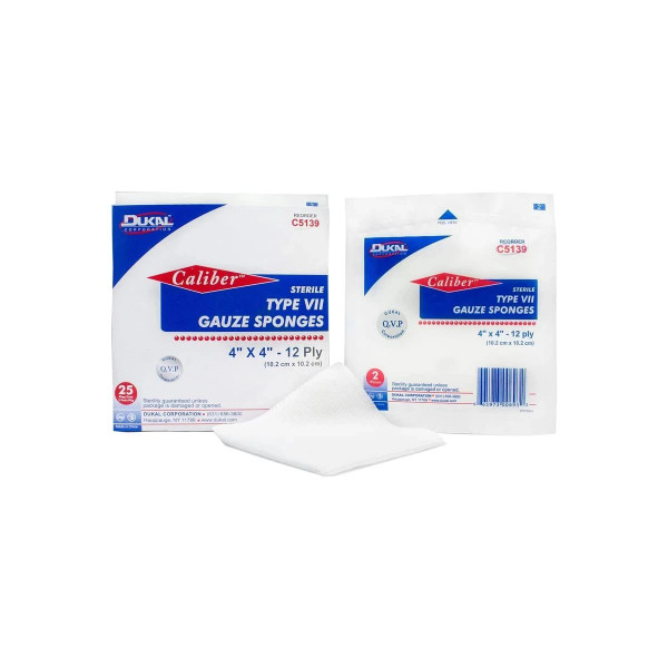 Dukal - C5139 - Gauze Sponge, Type Vii, Sterile, 4" X 4", 12 - Ply - Box/1