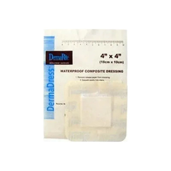 Dermarite - Dermadress - 00276 - Waterproof Composite Dressing, 4" X - Non - Woven - Low Adherent - Sterile - Box/10