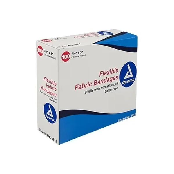 Dynarex - 3611 - Flexible Fabric Adhesive Bandage 3/4" X 3" - Case/2400