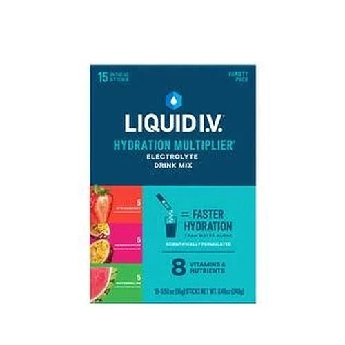 Emerson Healthcare - Lvm-1527 - Liquid Iv Electrolyte Drink Mix, Variety Pack (Strawberry, Passionfruit, Watermelon), 15 Ct - Box/15