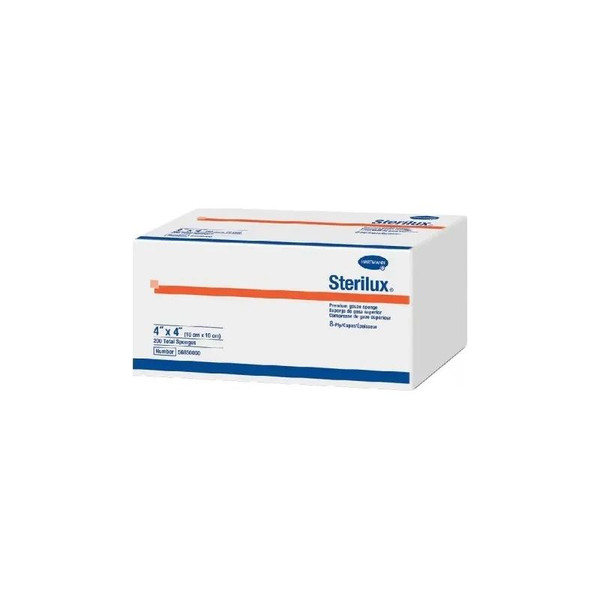Hartmann - 56850000 - Sterilux Premium Gauze Sponge 4" X 8 Ply, Nonsterile, Latex - Free - Package/200