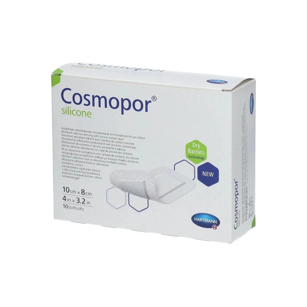 Hartmann - 901107 - Cosmopor Silicone Absorbent Island Dressing With Adhesive, Sterile 3.2 X 4 Dressing, 1.5 2.6 Pad - Each