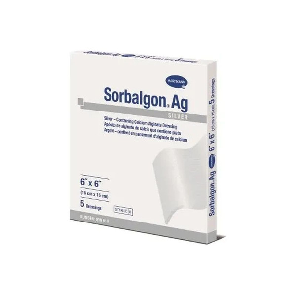 Hartmann - 999610 - Sorbalgon Silver Calcium Alginate Dressing 6" X 6", Sterile, Latex - Free - Box/5