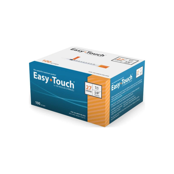 Mhc Medical - 827158 - Easytouch Ins Syringe 27g X 5/8", 1 Ml (100 Count) - Box/100