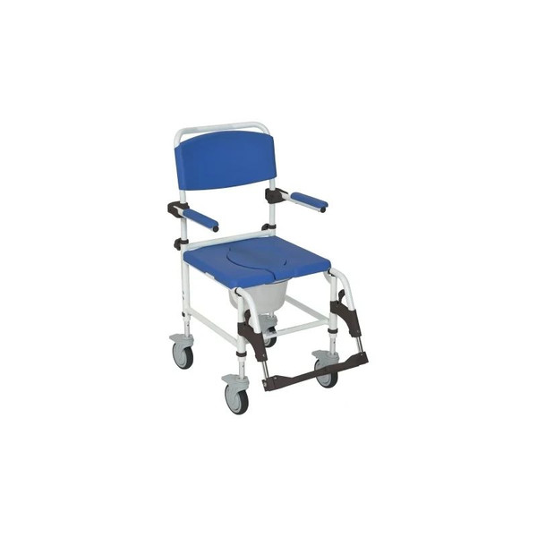 Drive Devilbiss Healthcare - Nrs185007 - Medical - Commode / Shower Chair Padded Flip - Back Arms Aluminum Frame With Backrest 18 Inch Seat Width 275 Lbs Weight Capacity - Each