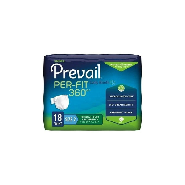 First Quality - Pfng-013/1 - Prevail Per - Fit 360 Incontinence Briefs, Maximum Plus Absorbency, Size 2/ Large 45" - 62" - Replaces: Fqpfng013 - Case/72