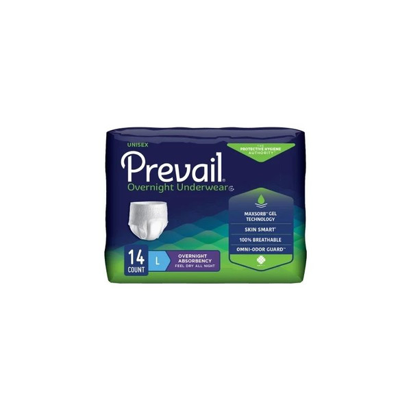 First Quality - Prevail Overnight - Pvx-513 - Unisex Adult Absorbent Underwear Pull On With Tear Away Seams Large Disposable Heavy Absorbency - Case/56