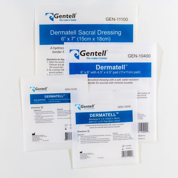 Gentell - Gen-10100 - Dermatell Hydrocolloid Non - Bordered Dressing, 1" X - Box/10