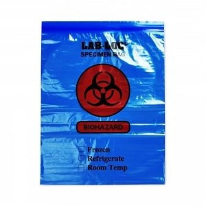 Elkay Plastics - Lab221215Be - Reclosable 2 - Wall Specimen Transfer Bag (Biohazard) - Case/1000
