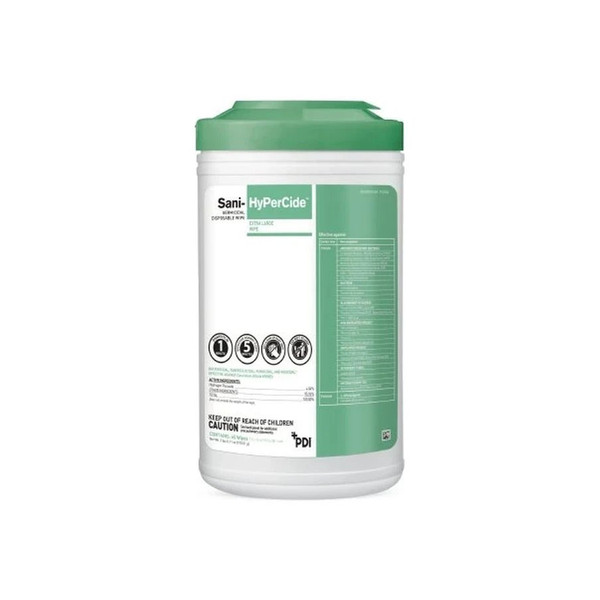 Pdi - Professional Disposables - Sani-Hypercide - P26584 - Germicidal Wipe X - Large Canister 7 - 5" 15" Disposable 65 Sheet - Can 6 Cs - Us Only - Case/6