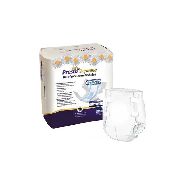 Drylock Technologies - Abb30050 - Presto Breathable Brief, Ultimate Absorbency, X - Large, 58" - 64". - Package/15