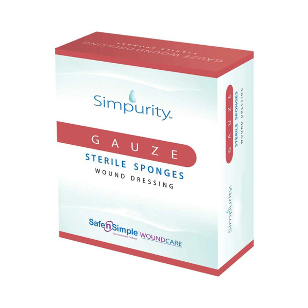 Safe N Simple - Sns53322 - Simpurity Antimicrobial Gauze Sponge, 2" X 2".Phmb 8 Ply - Box/20
