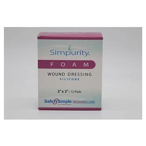 Safe N Simple - Sns74503 - Simpurity No Border Silicone Foam Dressing, 3 X - Box/12