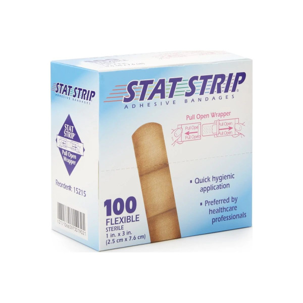Dukal - Derma Sciences - 99990 - Adhesive Strip 1 X 3 Inch Fabric Rectangle Tan Sterile
