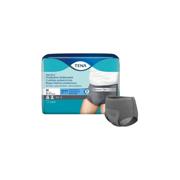 Essity Health & Medical Solutions - Tena Proskin Protective - 73520 - Male Adult Absorbent Underwear Pull On With Tear Away Seams Medium Disposable Moderate Absorbency - Case/80