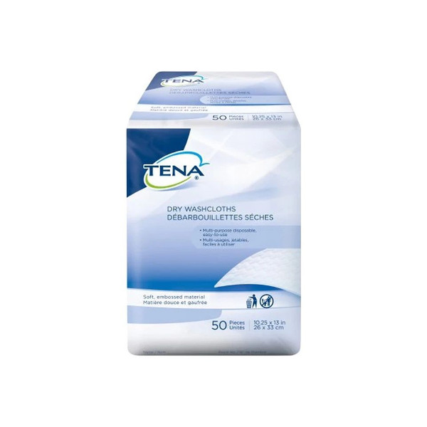 Essity Health & Medical Solutions - Tena Proskin Dry - 74499 - Washcloth 10 - 1/4 X 13 Inch White Disposable - Case/20