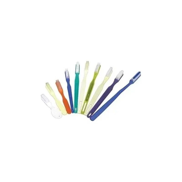 Dukal - Dawnmist - Tb46 - Toothbrush, 46 Tuft, Translucent Green Handle, Rounded White Nylon Bristles - Box/1