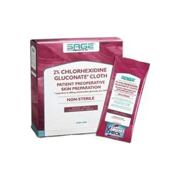 Stryker Sales, Llc - 9706 - 2% Chlorhexidine Gluconate Cloth, 7-1/2&" X 7-1/2&" - Case/48