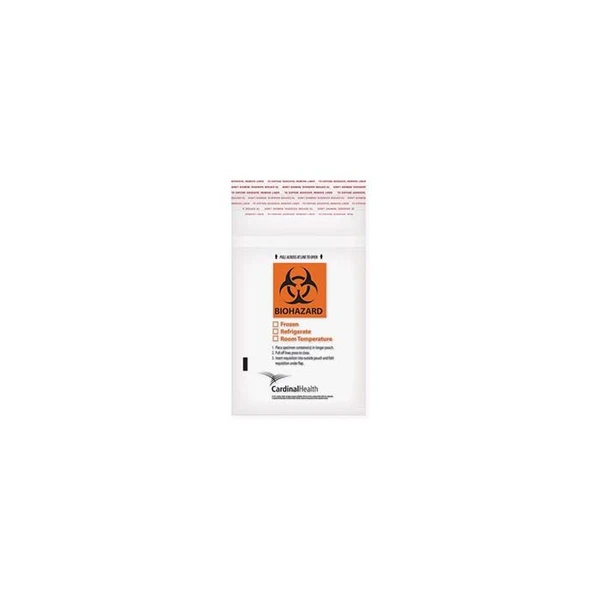 Cardinal Health - Ad6X9Strdb - Specimen Transport Bag With Document Pouch 6 X 10 Inch Adhesive Closure Stat / Biohazard Symbol Storage Instructions Nonsterile - Case/4
