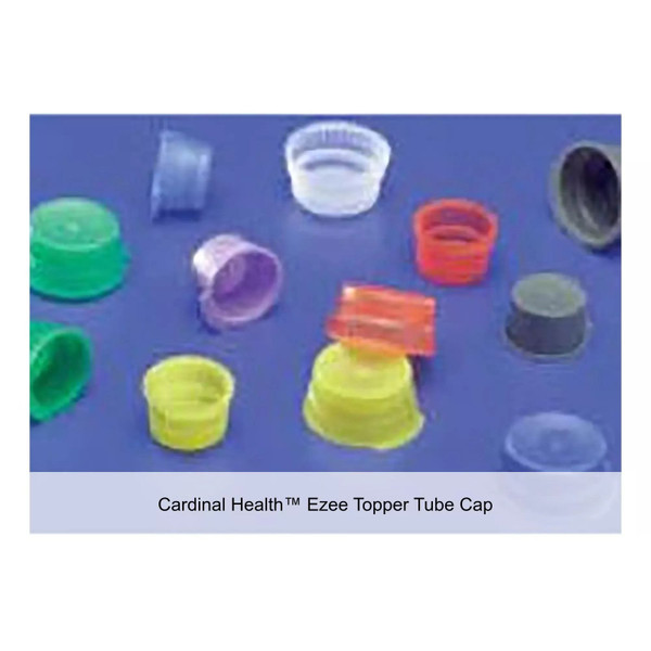 Cardinal Health - Ezee-Topper - 1270019504 - Tube Closure Polyethylene Snap Cap Yellow For 12/13 Mm Tubes - Case/10000
