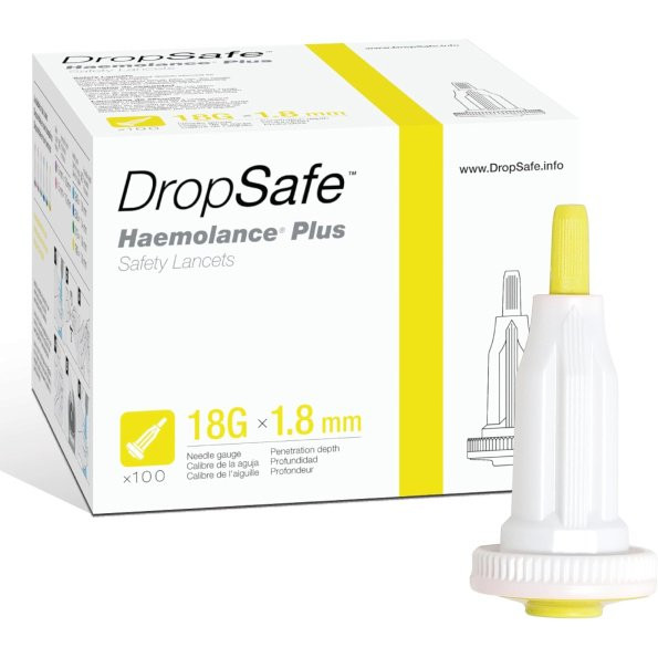 Htl-Strefa - Haemolance Plus - 9639 - Safety Lancet 25 Gauge Retractable Push Button Activation Finger - Case/2000
