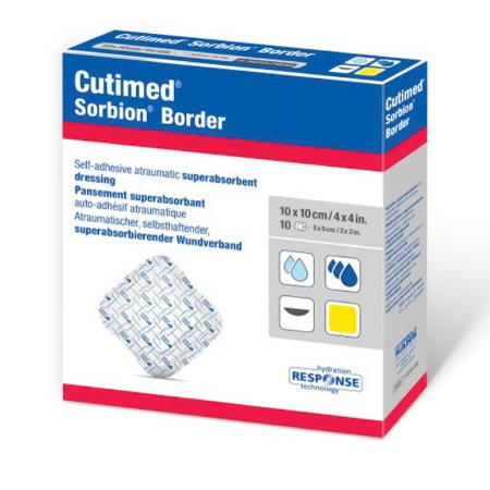 Bsn Medical - 7101002 - Dressing, Wound Cutimed Sorbion Border Str 6"X6" - Box/10