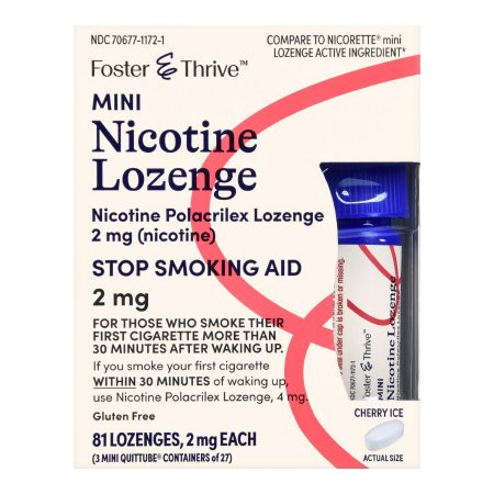 Mckesson - 70677117201 - Nicotine, Loz Ft Sm Mini Cherry Ice 2mg - Package/81