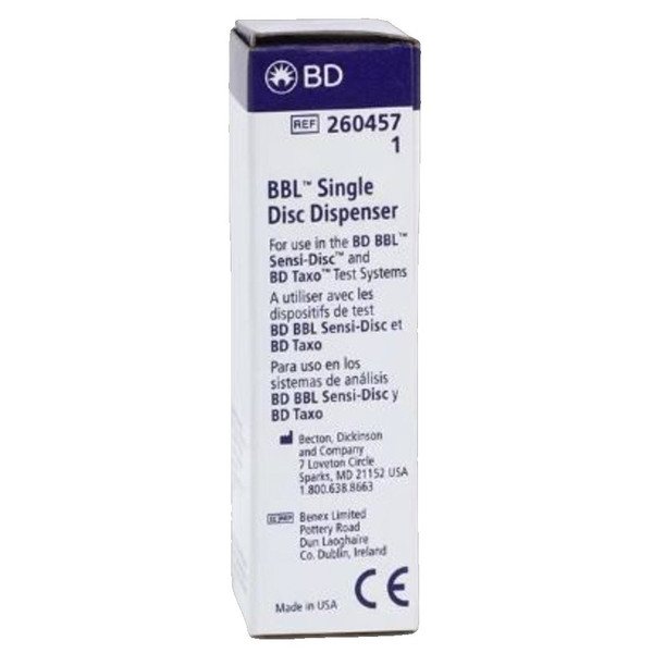 Bd Becton Dickinson - Bbl Sensi-Disc - 260457 - Ast Disc Dispenser 2.6 X 9.2 Cm, Single - For Use With Sensi - Atb Susceptibility Test - Each