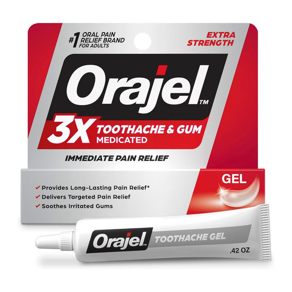 Church & Dwight - 3 10310 28313 1 - Orajel 3x Medicated Gel For Toothache And Gum, .42 Oz - Each