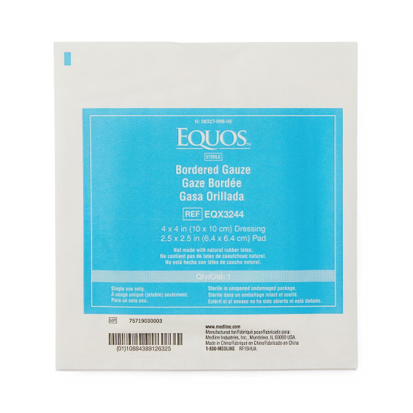 Medline - Eqx3244h - Equos Bordered Gauze, Bulk,4"x4",Ste - Each