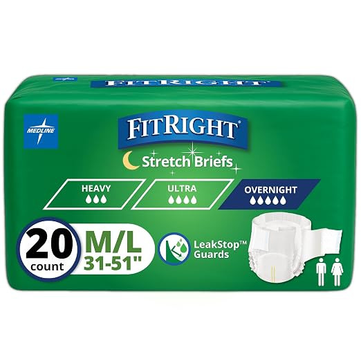 Medline - Frew1 - Briefs, Fitright, Ext Wear Stretch, Sz 1 - Each