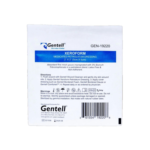 Hollister - 9021001 - Gentell Gen19220 Xeroform Medicated Petrolatum Dressing 2X2 In - Bx//50