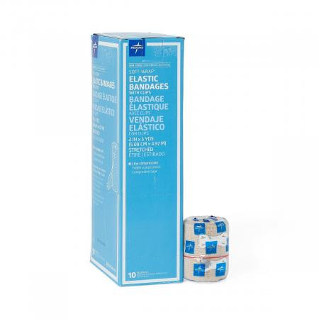 Medline - Mds046002 - Bandage,Elastic,Soft-Wrap,2x5yd,Clips - Each