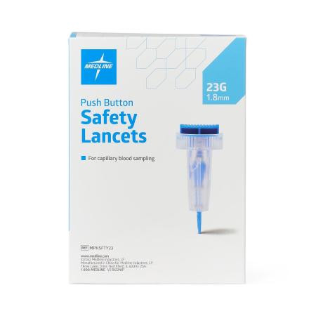 Medline - Mphsfty23z - Lancet,Safety,23g,1.8mm,Push Button - Each