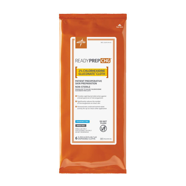 Medline - Msc099chgh - Cloth, 2% Chg, 6ea/Pk, 32 Pk/Cs - Case/32