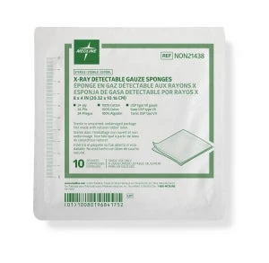 Medline - Non21438 - Gauze,Sponge,8"x4",24ply,Xray,Strl,Lf - Each