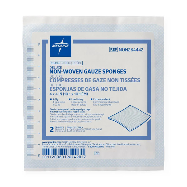 Medline - Non264442h - Gauze,Avant,Nw,Deluxe,4"x4",4ply,Strl,Lf - Each