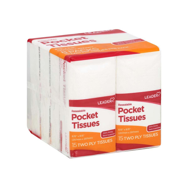 Cardinal Health - 5426747 - Leader Pocket Tissue Resealable Packs 8 Pack - Package/1