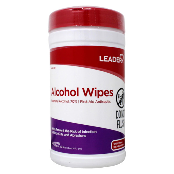 Cardinal Health - 5516224 - Leader Isopropyl Alcohol 70% Wipes 40 Ct - Each