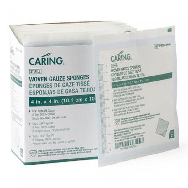 Medline - Prm21448 - Gauze,Sponge,Usp,4"X4",8Ply,Strl,Lf - Package/2