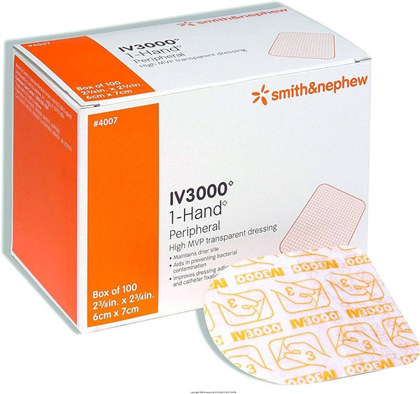 Smith & Nephew - 254007 - Drsg Trans Iv3000 - Package/100