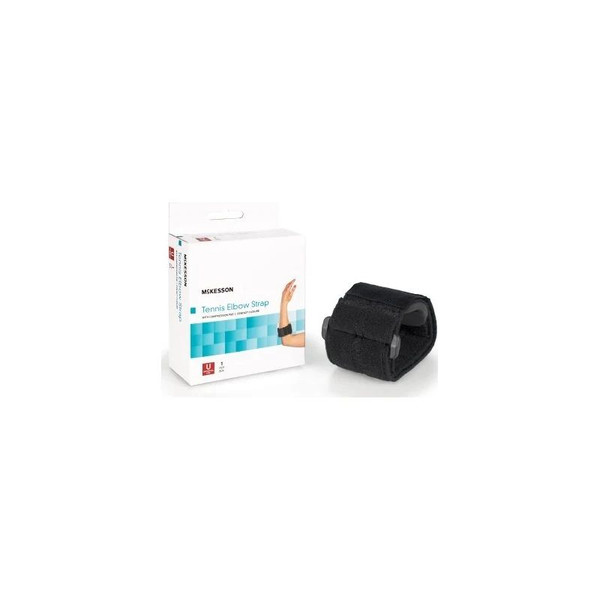 Mckesson - 155-Bh-194 - Elbow Support Strap One Size Fits Most Hook And Loop With D Ring Tennis / Golf Left Or Right Up To 18 Inch Circumference Black - Each