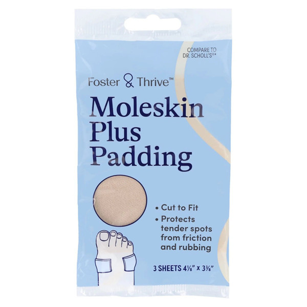 Mckesson - 01093996030 - Padding, Moleskin Plus Ft 4 1/8"X3 3/8" - Package/3